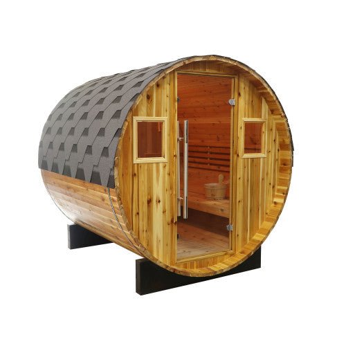 Sunray Galley 4 - Person Traditional Barrel Sauna with Harvia Heater - West Coast Saunas - 400SH