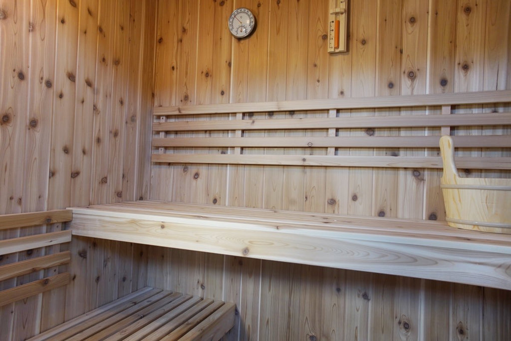 Sunray Hampton 3 Person Indoor Traditional Sauna with Double Bench - West Coast Saunas - 300TN