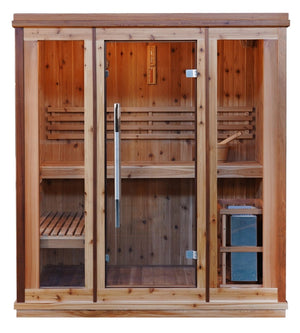 Sunray Hampton 3 Person Indoor Traditional Sauna with Double Bench - West Coast Saunas - 300TN