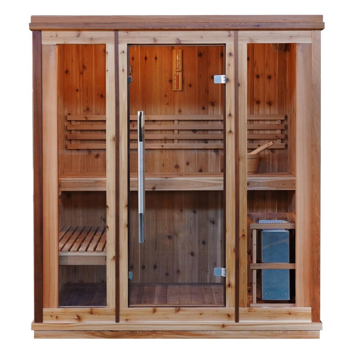 Sunray Hampton 3 Person Indoor Traditional Sauna with Double Bench - West Coast Saunas - 300TN