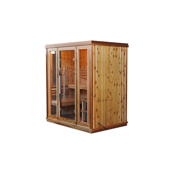 Sunray Hampton 3 Person Indoor Traditional Sauna with Double Bench - West Coast Saunas - 300TN