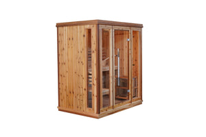 Sunray Hampton 3 Person Indoor Traditional Sauna with Double Bench - West Coast Saunas - 300TN