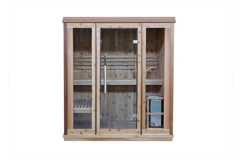 Sunray Hampton 3 Person Indoor Traditional Sauna with Double Bench - West Coast Saunas - 300TN