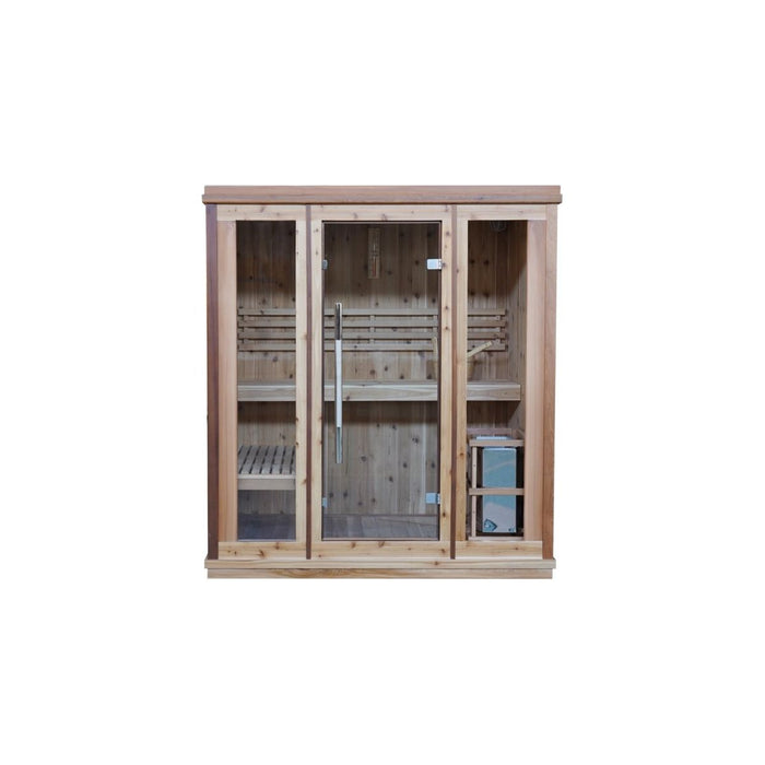Sunray Hampton 3 Person Indoor Traditional Sauna with Double Bench - West Coast Saunas - 300TN