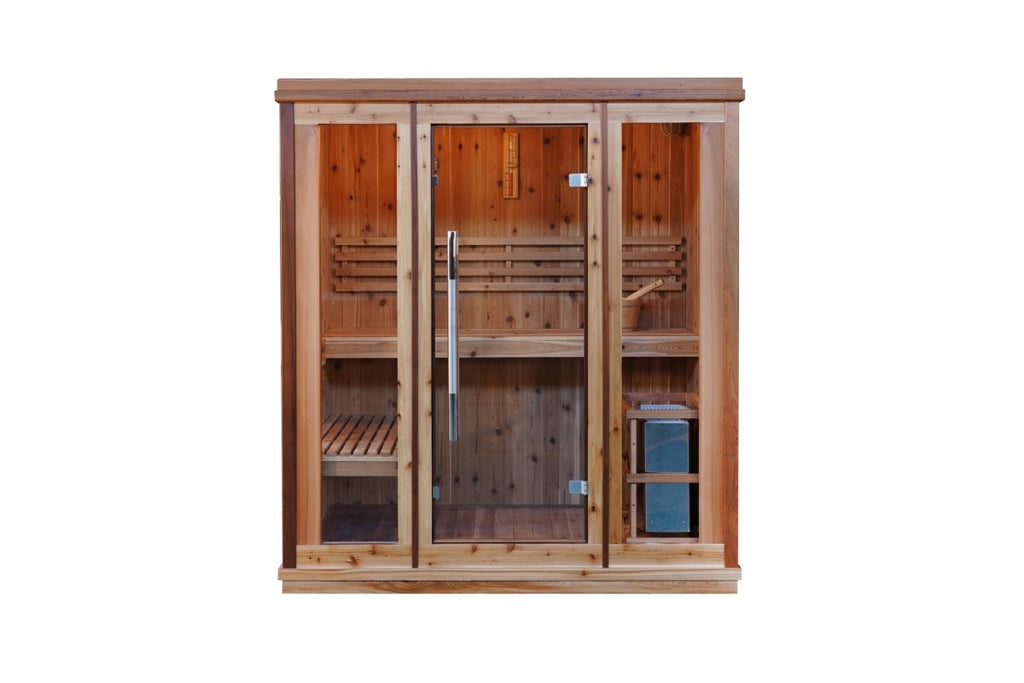 Sunray Hampton 3 Person Indoor Traditional Sauna with Double Bench - West Coast Saunas - 300TN