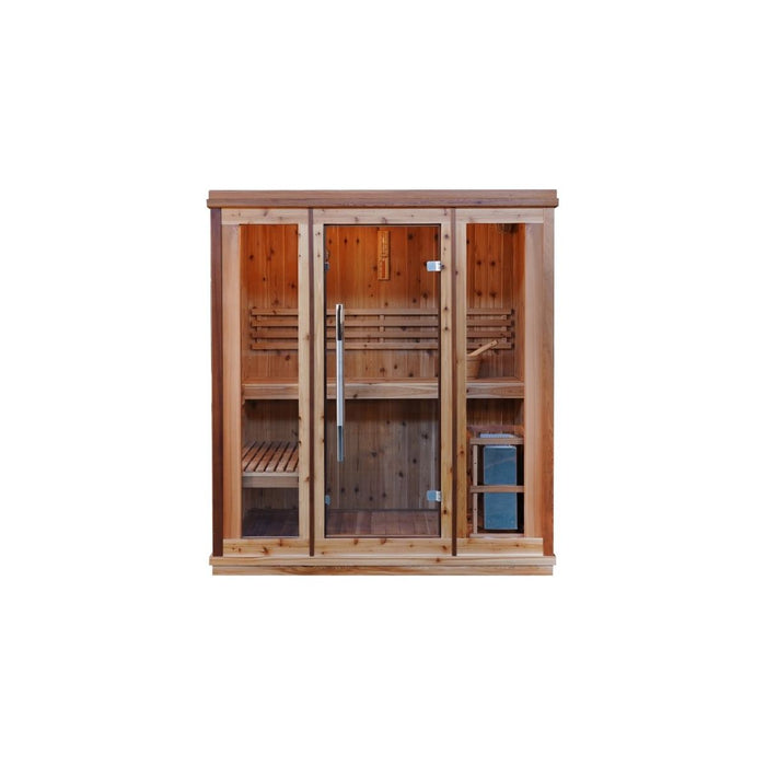 Sunray Hampton 3 Person Indoor Traditional Sauna with Double Bench - West Coast Saunas - 300TN