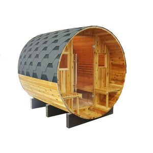 Sunray Oasis 2 - 4 Person Traditional Canopy Barrel Sauna with Harvia Heater - West Coast Saunas - 300SC