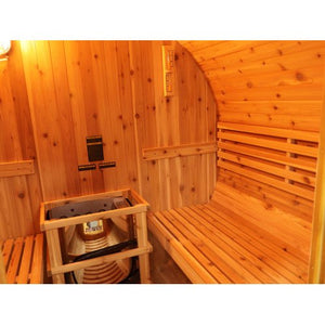 Sunray Oasis 2 - 4 Person Traditional Canopy Barrel Sauna with Harvia Heater - West Coast Saunas - 300SC