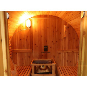 Sunray Oasis 2 - 4 Person Traditional Canopy Barrel Sauna with Harvia Heater - West Coast Saunas - 300SC