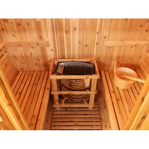 Sunray Solace 2 Person Traditional Barrel Sauna with Harvia Heater - West Coast Saunas - 200SH