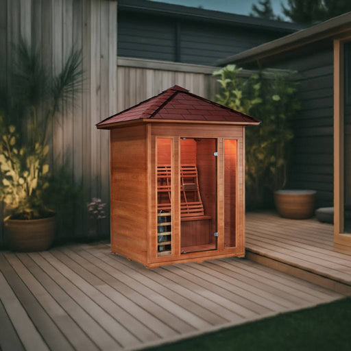 Sunray Waverly 3 - Person Outdoor Traditional Steam Sauna - West Coast Saunas - 300D2