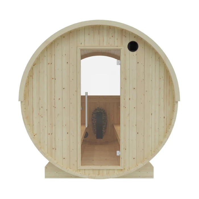 Tampere Finnish Barrel Sauna with WiFi Heater - Finnish Sauna Builders - West Coast Saunas - sku-47986467635441