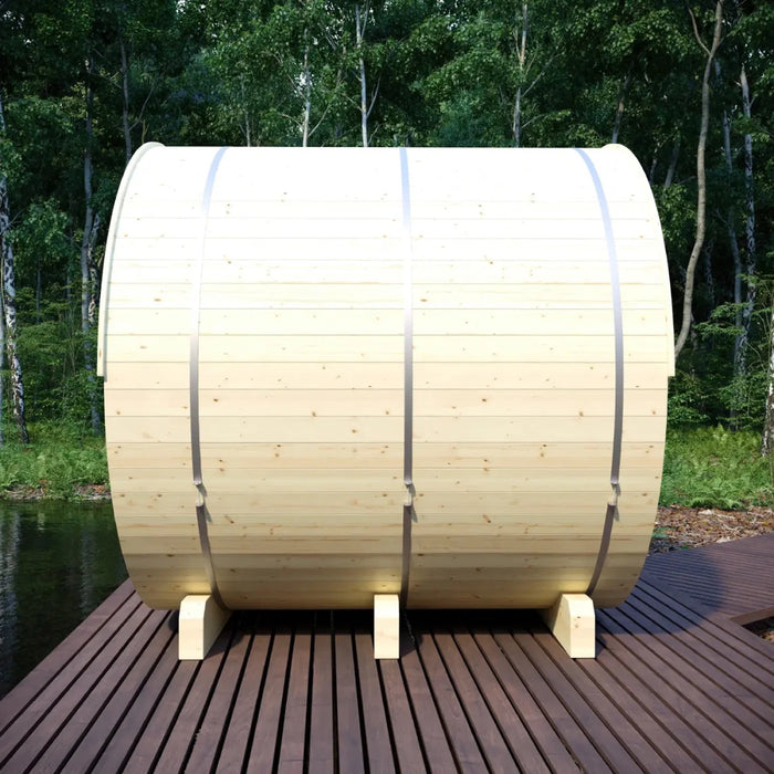 Tampere Finnish Barrel Sauna with WiFi Heater - Finnish Sauna Builders - West Coast Saunas - sku-47986467635441
