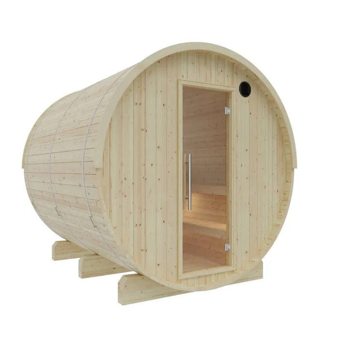 Tampere Finnish Barrel Sauna with WiFi Heater - Finnish Sauna Builders - West Coast Saunas - sku-47986467635441