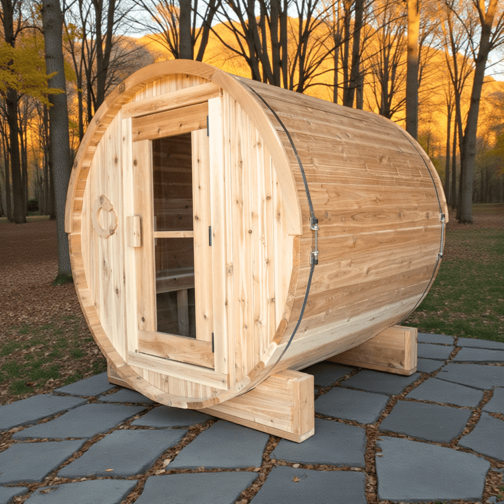 The Ragnar 4 - Person Outdoor Barrel Sauna - West Coast Saunas - RAGNAR-4P