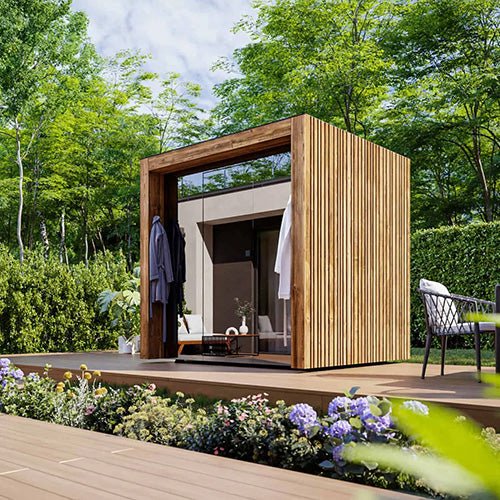 ThermaSol Fortis Sauna Cabin Fully Assembled Outdoor Sauna, Tinted Glass Front with Eave, Up to 4 Persons - West Coast Saunas - 14-FORTIS