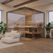 ThermaSol Lumaria Sauna Cabin Indoor Sauna Kit, Front/Side Glass, Up to 5 Persons - West Coast Saunas - 14-LUMARIAMDL