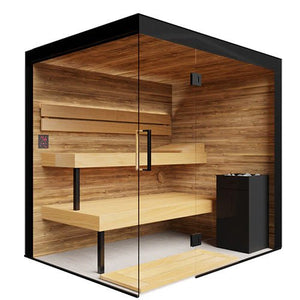 ThermaSol Lumaria Sauna Cabin Indoor Sauna Kit, Front/Side Glass, Up to 5 Persons - West Coast Saunas - 14-LUMARIAMDL
