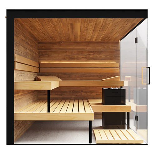 ThermaSol Lumaria Sauna Cabin Indoor Sauna Kit, Front/Side Glass, Up to 5 Persons - West Coast Saunas - 14-LUMARIAMDL