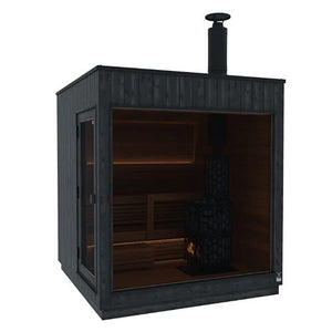 ThermaSol Nordic Misty Sauna Cabin Fully Assembled Outdoor Sauna, Modular, 2 to 5 Person - West Coast Saunas - 14-KIR-3537WB