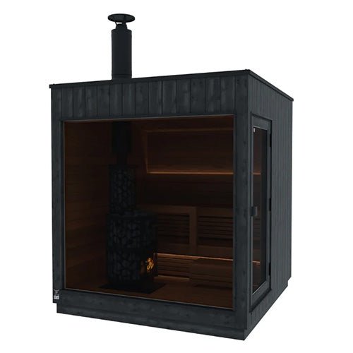 ThermaSol Nordic Misty Sauna Cabin Fully Assembled Outdoor Sauna, Modular, 2 to 5 Person - West Coast Saunas - 14-KIR-3428WB