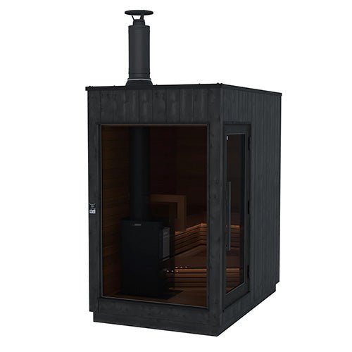 ThermaSol Nordic Misty Sauna Cabin Fully Assembled Outdoor Sauna, Modular, 2 to 5 Person - West Coast Saunas - 14-KIR-4522WB