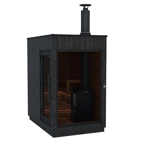 ThermaSol Nordic Misty Sauna Cabin Fully Assembled Outdoor Sauna, Modular, 2 to 5 Person - West Coast Saunas - 14-KIR-4828WB