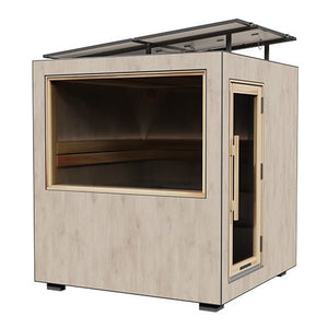 ThermaSol Solaris Sauna Cabin Fully Assembled Outdoor Sauna, Solar - Powered, 2 to 5 Person - West Coast Saunas - 14-KIR-4561