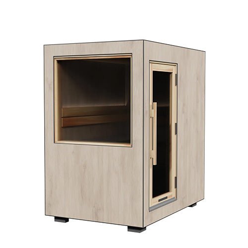 ThermaSol Solaris Sauna Cabin Fully Assembled Outdoor Sauna, Solar - Powered, 2 to 5 Person - West Coast Saunas - 14-KIR-4560