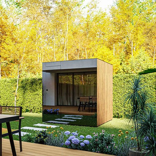 ThermaSol Spectra Sauna Cabin Fully Assembled Outdoor Sauna, Tinted Glass - Front, Up to 4 Persons - West Coast Saunas - 14-SPECTRA