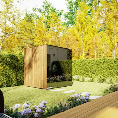 ThermaSol Spectra Sauna Cabin Fully Assembled Outdoor Sauna, Tinted Glass - Front, Up to 4 Persons - West Coast Saunas - 14-SPECTRA