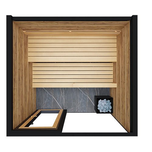 ThermaSol Spectra Sauna Cabin Fully Assembled Outdoor Sauna, Tinted Glass - Front, Up to 4 Persons - West Coast Saunas - 14-SPECTRA