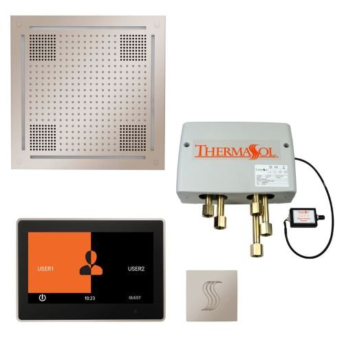 ThermaSol TT2 & HydroVive Total Wellness Package ThermaTouch2 Control, HydroVive Rainhead, SteamVection Steamhead, Digital Shower Valve - West Coast Saunas - TWPH10US-PN