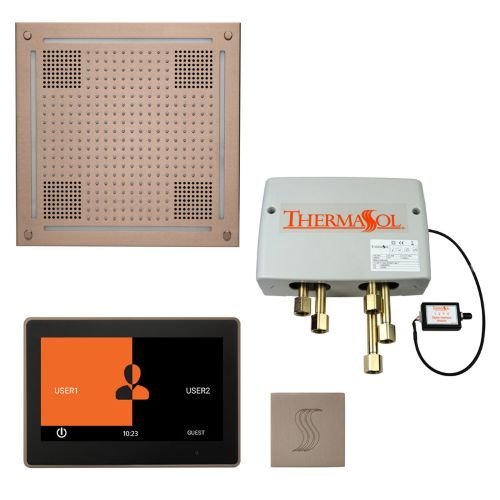 ThermaSol TT2 & HydroVive Total Wellness Package ThermaTouch2 Control, HydroVive Rainhead, SteamVection Steamhead, Digital Shower Valve - West Coast Saunas - TWPH10US-SN