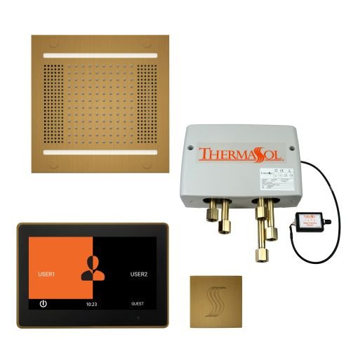 ThermaSol TT2 & HydroVive Total Wellness Package ThermaTouch2 Control, HydroVive Rainhead, SteamVection Steamhead, Digital Shower Valve - West Coast Saunas - TWPH1410US-AB