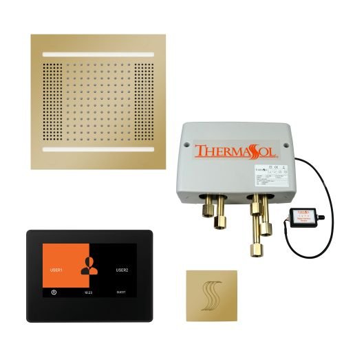 ThermaSol TT2 & HydroVive Total Wellness Package ThermaTouch2 Control, HydroVive Rainhead, SteamVection Steamhead, Digital Shower Valve - West Coast Saunas - TWPH147S-PB