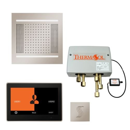 ThermaSol TT2 & HydroVive Total Wellness Package ThermaTouch2 Control, HydroVive Rainhead, SteamVection Steamhead, Digital Shower Valve - West Coast Saunas - TWPH1410US-PN