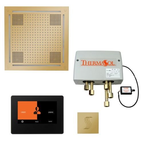 ThermaSol TT2 & HydroVive Total Wellness Package ThermaTouch2 Control, HydroVive Rainhead, SteamVection Steamhead, Digital Shower Valve - West Coast Saunas - TWPH7S-PB