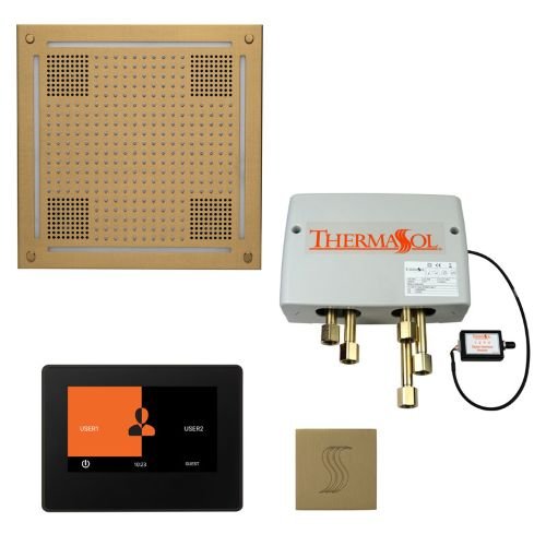 ThermaSol TT2 & HydroVive Total Wellness Package ThermaTouch2 Control, HydroVive Rainhead, SteamVection Steamhead, Digital Shower Valve - West Coast Saunas - TWPH7S-SB