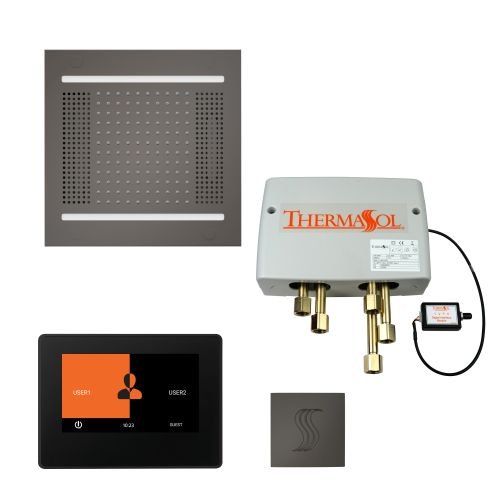 ThermaSol TT2 & HydroVive Total Wellness Package ThermaTouch2 Control, HydroVive Rainhead, SteamVection Steamhead, Digital Shower Valve - West Coast Saunas - TWPH147S-BN