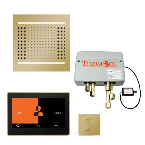 ThermaSol TT2 & HydroVive Total Wellness Package ThermaTouch2 Control, HydroVive Rainhead, SteamVection Steamhead, Digital Shower Valve - West Coast Saunas - TWPH1410US-PB