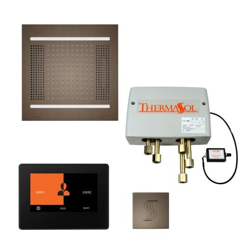 ThermaSol TT2 & HydroVive Total Wellness Package ThermaTouch2 Control, HydroVive Rainhead, SteamVection Steamhead, Digital Shower Valve - West Coast Saunas - TWPH147S-AN