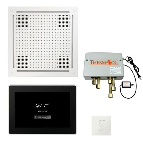 ThermaSol TT2 & HydroVive Total Wellness Package ThermaTouch2 Control, HydroVive Rainhead, SteamVection Steamhead, Digital Shower Valve - West Coast Saunas - TWPH15US-WHT
