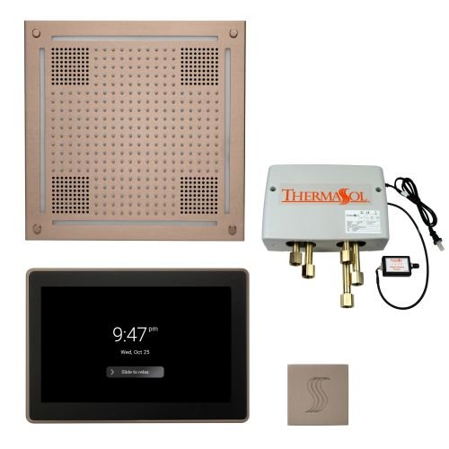 ThermaSol TT2 & HydroVive Total Wellness Package ThermaTouch2 Control, HydroVive Rainhead, SteamVection Steamhead, Digital Shower Valve - West Coast Saunas - TWPH15US-SN