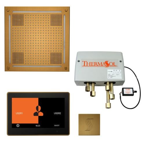 ThermaSol TT2 & HydroVive Total Wellness Package ThermaTouch2 Control, HydroVive Rainhead, SteamVection Steamhead, Digital Shower Valve - West Coast Saunas - TWPH10US-AB