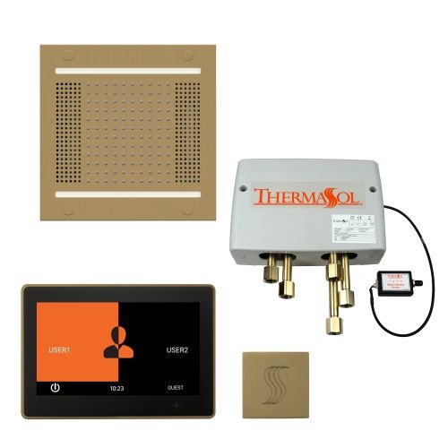 ThermaSol TT2 & HydroVive Total Wellness Package ThermaTouch2 Control, HydroVive Rainhead, SteamVection Steamhead, Digital Shower Valve - West Coast Saunas - TWPH1410US-SB