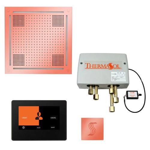 ThermaSol TT2 & HydroVive Total Wellness Package ThermaTouch2 Control, HydroVive Rainhead, SteamVection Steamhead, Digital Shower Valve - West Coast Saunas - TWPH7S-COP