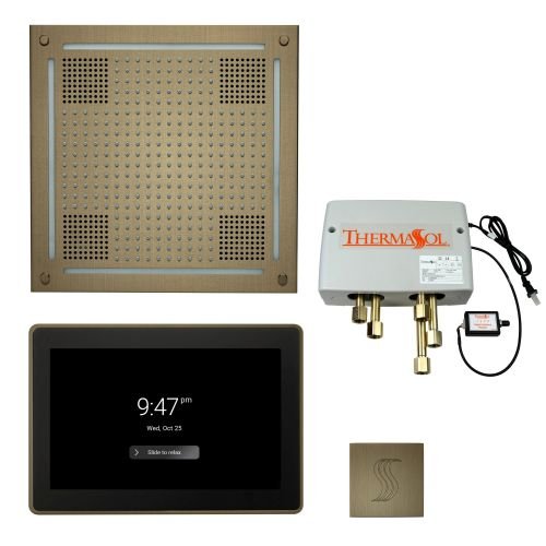 ThermaSol TT2 & HydroVive Total Wellness Package ThermaTouch2 Control, HydroVive Rainhead, SteamVection Steamhead, Digital Shower Valve - West Coast Saunas - TWPH15US-AB