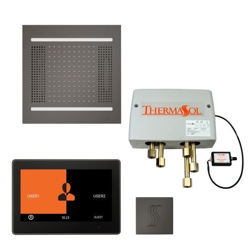 ThermaSol TT2 & HydroVive Total Wellness Package ThermaTouch2 Control, HydroVive Rainhead, SteamVection Steamhead, Digital Shower Valve - West Coast Saunas - TWPH1410US-BN