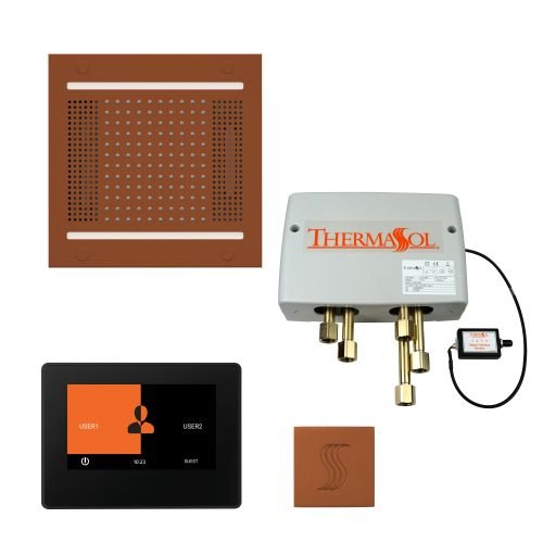 ThermaSol TT2 & HydroVive Total Wellness Package ThermaTouch2 Control, HydroVive Rainhead, SteamVection Steamhead, Digital Shower Valve - West Coast Saunas - TWPH147S-ACOP